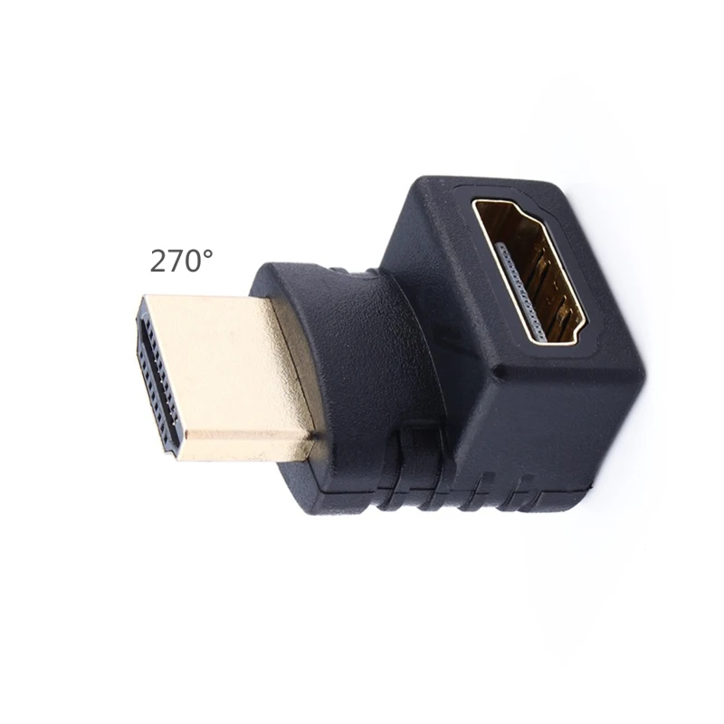 Rankman 5pcs HDMI Male to HDMI Female Cable Adapter Steer Converter 90 270 Degrees Angle 1080P for HDTV Monitor PC Projector
