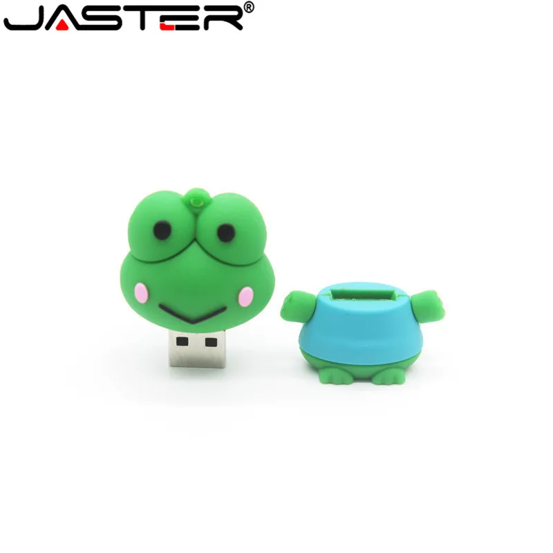 JASTER Модный USB флеш-накопитель с милой лягушкой в виде животных, Подарочный флеш-накопитель, горячая распродажа, мультяшная Флешка 4 ГБ/16 ГБ/32 ГБ/64 ГБ, USB 2,0