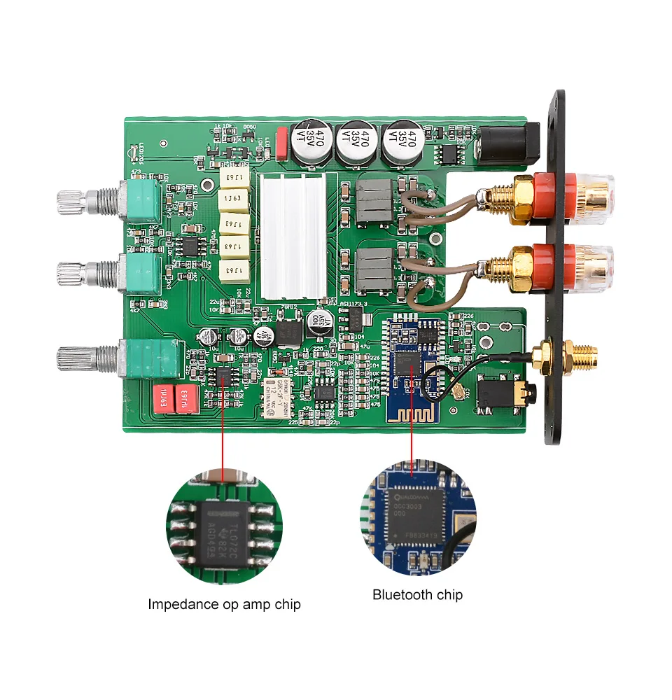 Bluetooth 5,0 QCC3003 TPA3116 Hi-Fi усилитель мощности стерео 50Wx2 мини-динамик усилитель сабвуфера с управлением высокими басами