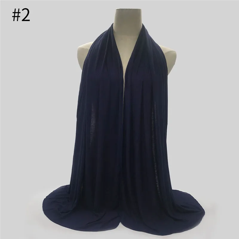 Simples jérsei algodão hijab cachecol elástico feminino