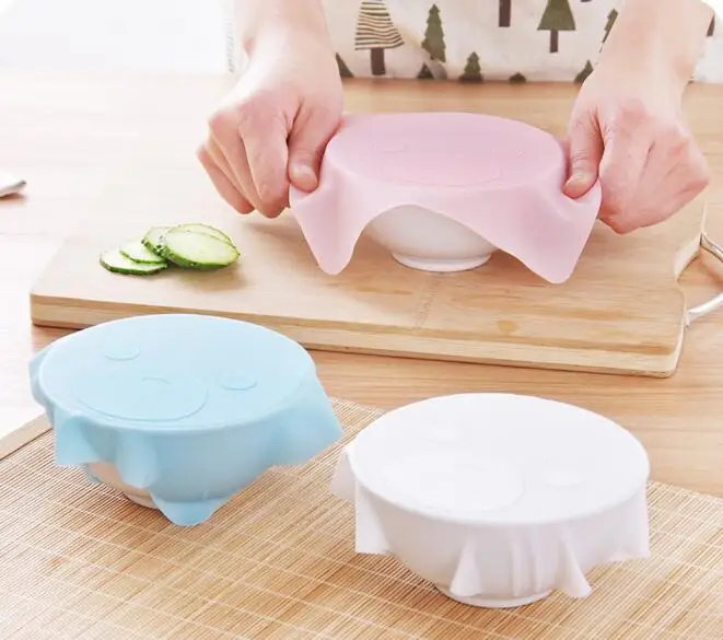 Silicone plastic wrap cover Cute cartoon food grade multifunctional