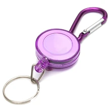2 шт. катушка для бейджа-RECOIL YOYO SKI PASS ID держатель для карт брелок Цвет: фиолетовый Количество: 2 шт