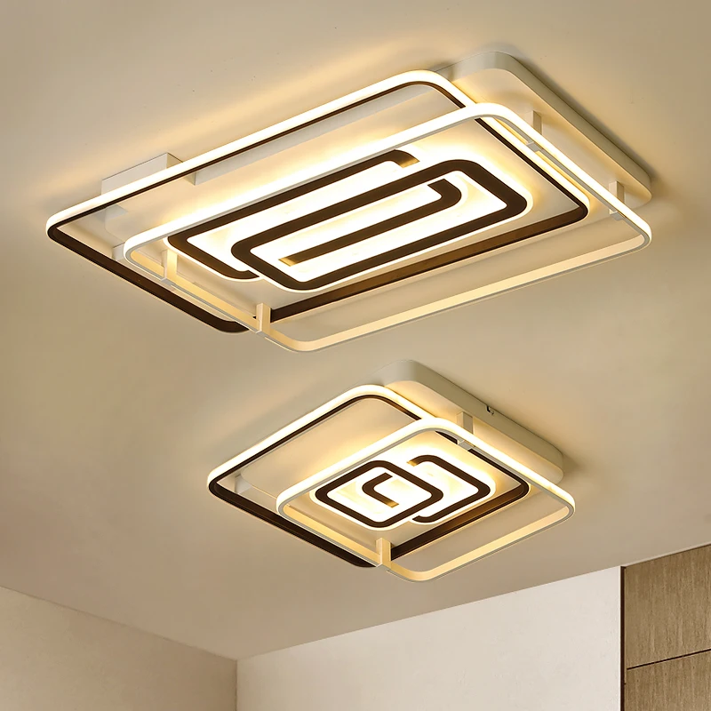 

New creative square modern LED ceiling lights living room bedroom restaurant home indoor aluminum LED ceiling lamp AC90V-260V