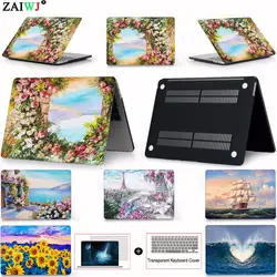 Новый 2018 ZAIWJ принт чехол для ноутбука MacBook Air Pro retina 11 12 13 15 для Mac новый Pro 13 15 дюймов с сенсорной панелью крышка клавиатуры