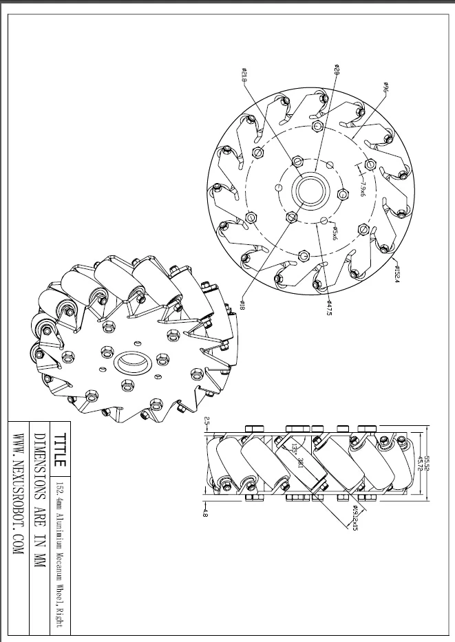 Набор алюминиевых колес Mecanum 152 мм (4 шт.) 14101|set of|set 4set piece |