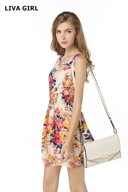 

LIVA GIRL New Spring Sexy Summer Beach Dress Female O-neck Sleeveless Sling Dresses For Women Fashion Casual Colorful vestidos