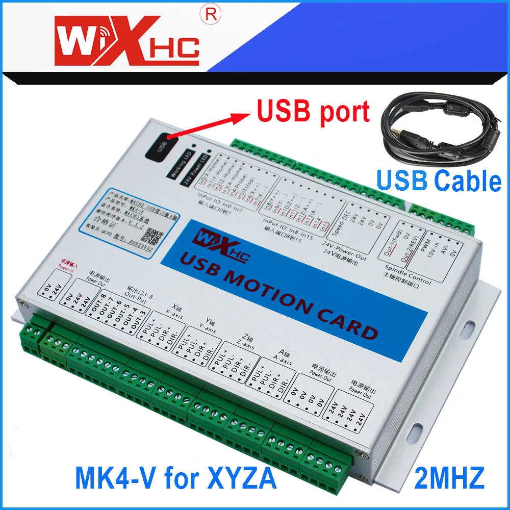 Карта управления движением XHC нового поколения mach3 4 осевой USB кабель CNC
