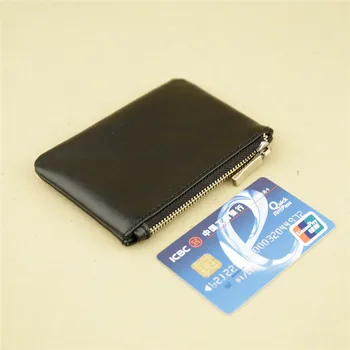 

ALAVCHNV Men's Leather Zipper Coin Purse Retro Thin Women's Leather Handbag HYL01285