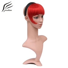 Jeedou синтетические волосы повязка на голову челка наращивание волос черный коричневый красный цвет сторона симметрия челка высокая температура шиньоны