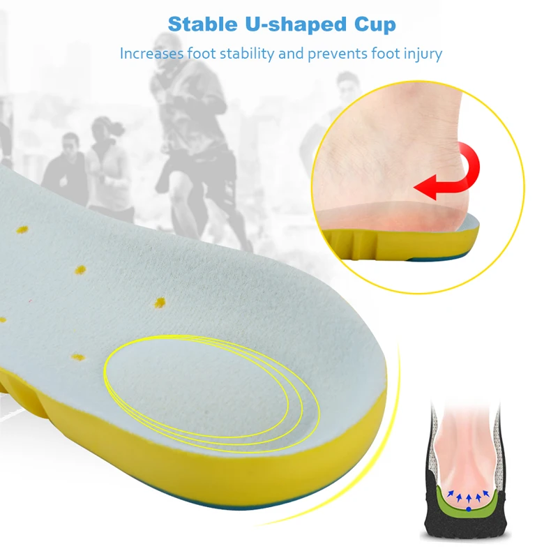 Soumit Breathable Athlete Cushion Insole Shoe Insoles Relief from Heel and Foot Pain Sports Running Hiking Insoles for Woman Man