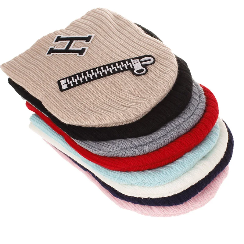 

Baby Letter Hat Pure Color Cotton Cap Infant Toddler Children Kids Beanie Caps Suitable 3-24 Months Kids