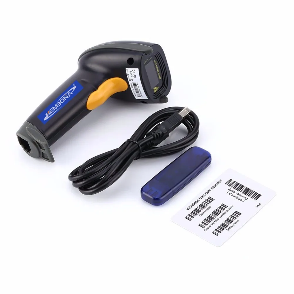 

KEMBONA Wireless USB Barcode Scanner Reader 32Bit 433MHZ Handheld Laser Wireless High Scaned Bar Code Scanning