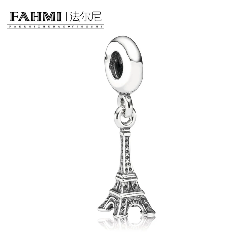

FAHMI 100% 925 Sterling Silver New 1:1 Original 791082 Eiffel Tower Paris Hanging Silver Charm Women's Jewelry