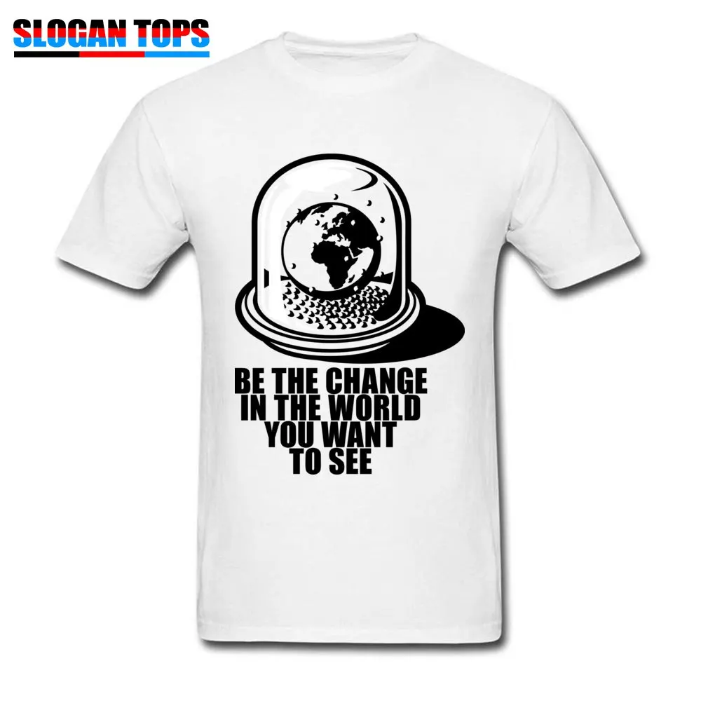  Design Tops Shirt Discount Short Sleeve Boy T Shirt TpicOriginaltitle Casual Summer Top T-shirts O Neck Top Quality World Snow Globe   Change the World Ghandi white