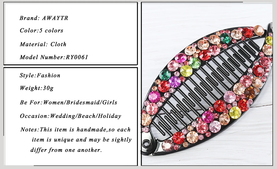 Vintage Magic Combs for Women Beads Elasticity Double Hair Comb Clip Stretchy Rhinestone Clips Fashion Fashion