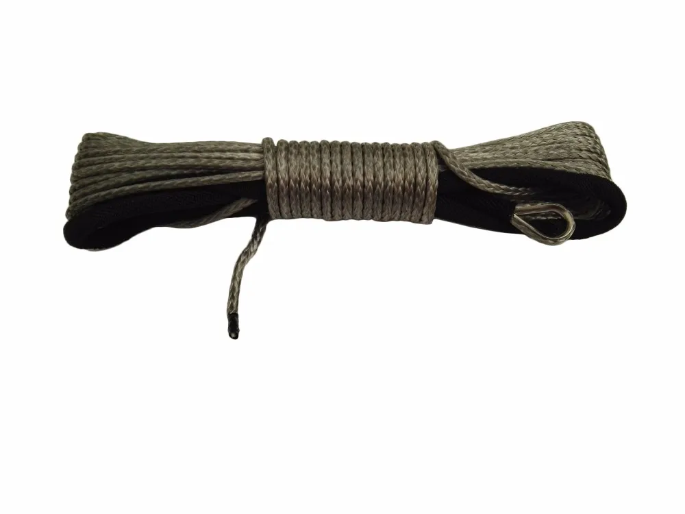 الشحن مجانا رمادي 5 ملليمتر * 15 متر حبل الاصطناعية 4500lbs ، الاصطناعية ونش كابل ، سحب ، atv ونش التتابع