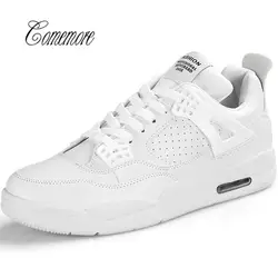 Comemore Сникеры на воздушной подушке для женщин кожаные кроссовки белый спортивная обувь мужчин Спортивная обувь