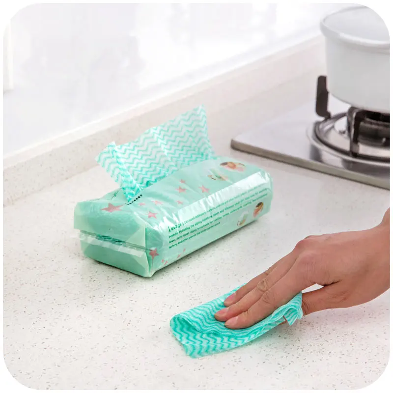 

80pcs/set Non-woven Disposable Removable Dry Towel Dishcloth Rag Nonstick Oil Absorbent Cleaning Cloth