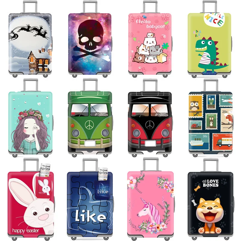 Cute Cartoon Print Luggage Cover Case 18 32 inches Trolley Suitcase