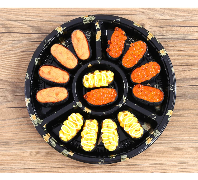 25 см дисковая тарелка суши упаковочная коробка одноразовые сашими тарелка на вынос круглые коробки 25 шт
