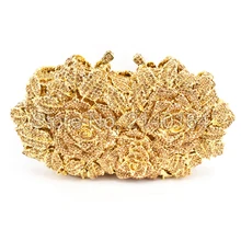 Золото вечерняя сумочка; BS010 розы женская сумка клатч женские свадебные Кошелек кристалл сумка Ежедневные клатчи для выпускного женская сумка 88550