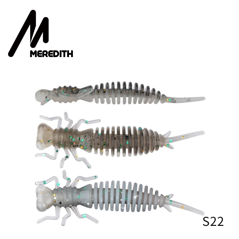 MEREDITH Larva 10 шт./лот 50 мм 0,9 г Стрекоза мягкие рыболовные червь приманки джиггинг приманки рыболовные приманки искусственные рыболовные снасти, блесны - Цвет: S22