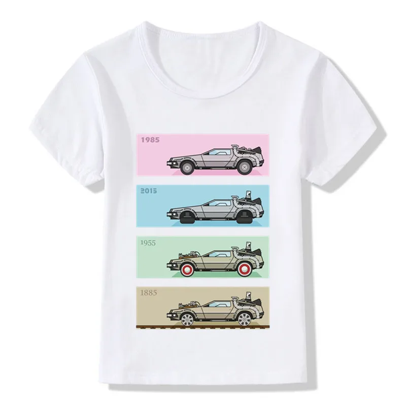 

Kids Casual Clothes Back to the Future Delorean x 4 Design Children's T-Shirts Boys Girls Top Cool Tees For Toddler,-2260