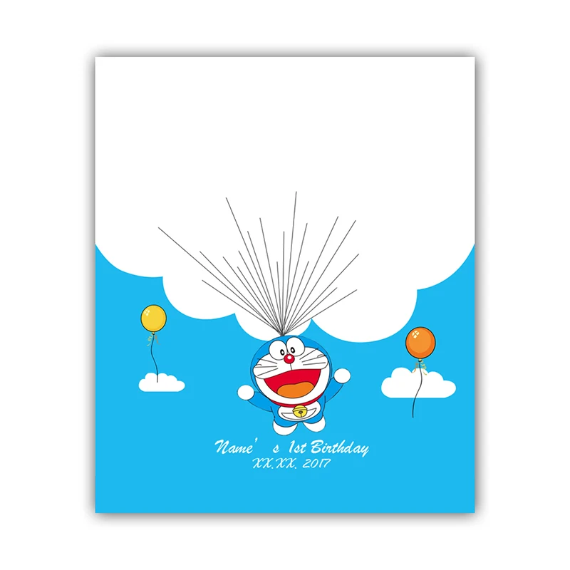 Lovely-Blue-Cat-Robotic-Cat-Doraemon-Free-Personalized-Custom-Fingerprint-DIY-Guestbook-for-Children-s-birthday