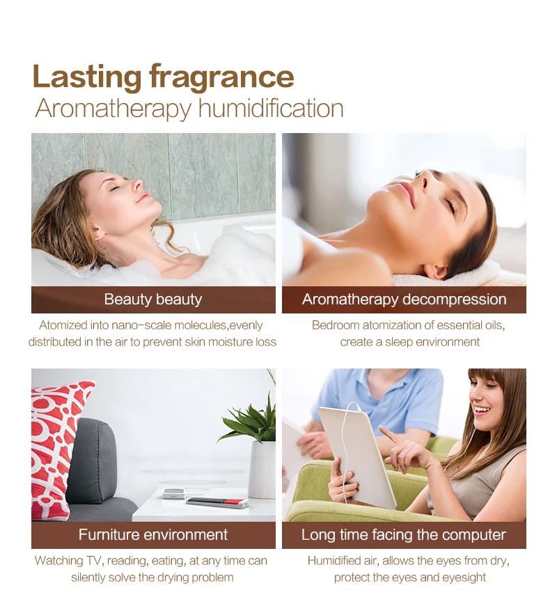 Kbaybo usb aroma essential oil diffuser ultrasonic cool mist humidifier air purifier 7 color change led night light for office home
