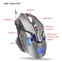 מחשב נייד Gaming Mouse Wired לתכנות DPI 3200 מחשב USB אור ארגונומי משחק נשימה עכברים גיימר עבור מחשב שולחני מחשב נייד (5)