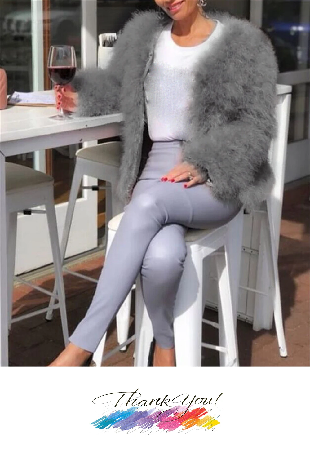 Fashionable and recreational coat female autumn winter new fund of imitation fur ostrich hair is short paragraph coat (3)
