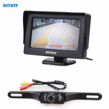 DIYKIT 4.3 polegada TFT LCD Monitor Do Carro Rear View Kit Invertendo IR HD Câmera de Estacionamento Sistema de Assistência