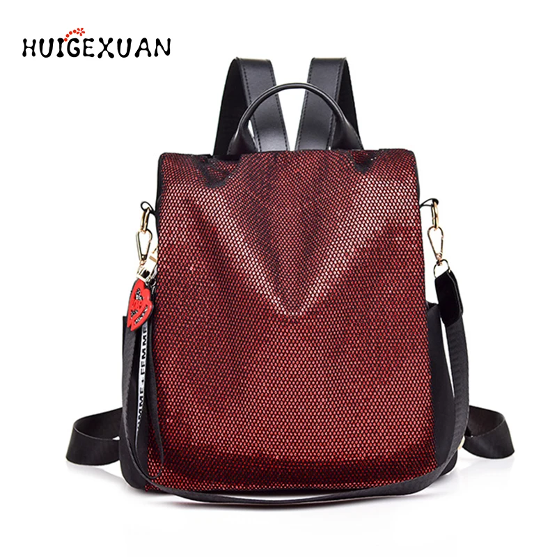 

New Glitter Women Backpack Fashion Sequins Anti-Theft Backpack Shoulder Bag Hight Quality Larger Capacity Girl School School Bag