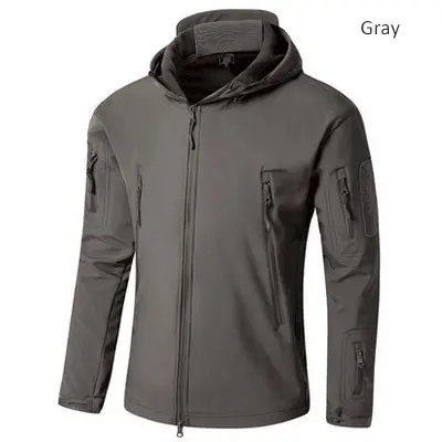TACVASEN мужская военная куртка армейская тактическая куртка ветрозащитная походная куртка водонепроницаемая уличная одежда для кемпинга охотничья куртка - Цвет: Gray