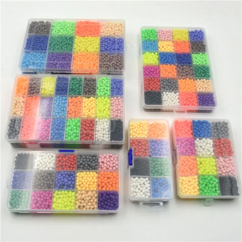 24 colors Water Sticky Perler Beados Pegboard Set  Nice Beads kits  Fuse Bead Jigsaw Puzzle education toys kids gift