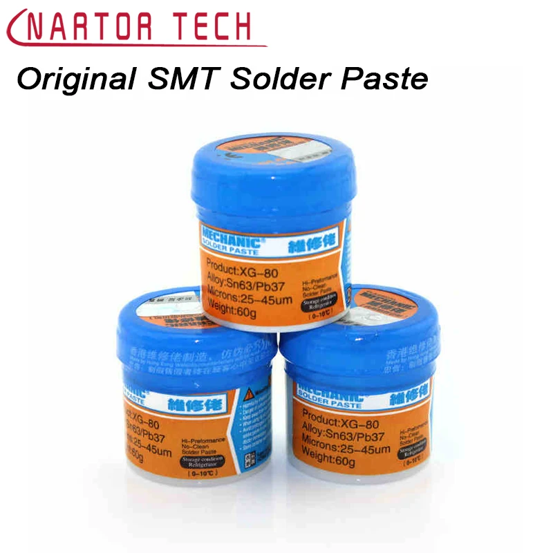 

Nartor 5PCS/LOT Original SMT Solder Paste Flux XG-50 35g For Hakko 936 Saike 852D