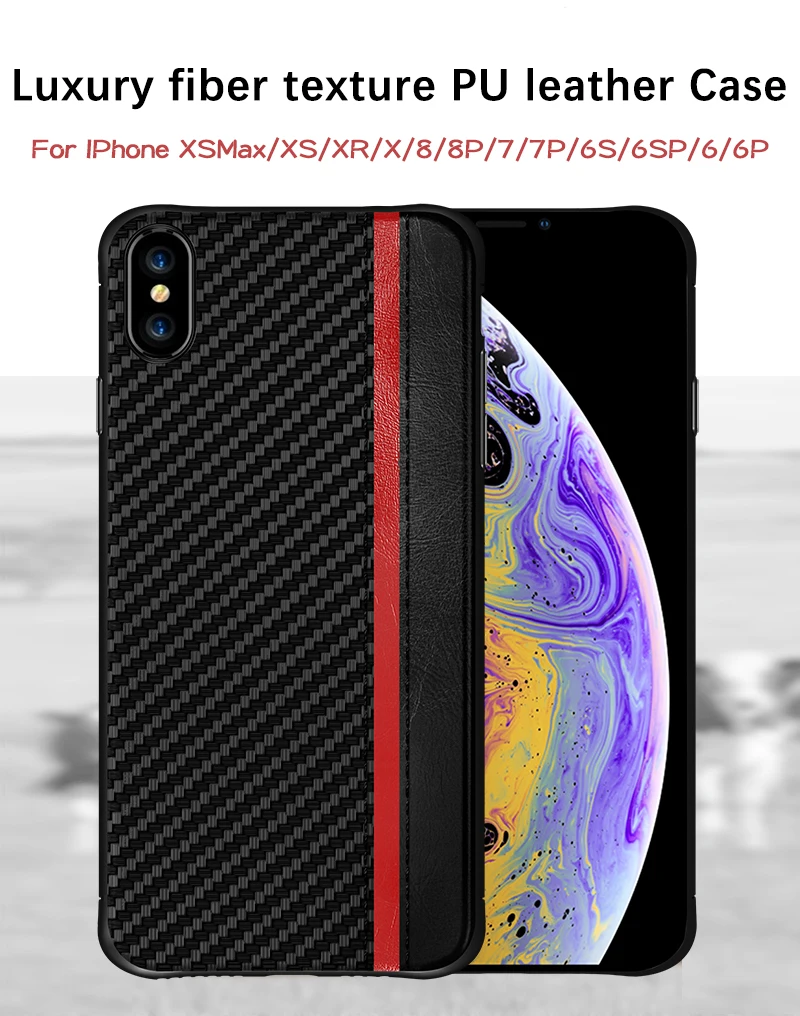 Роскошный чехол из искусственной кожи из углеродного волокна для Iphone XS MAX XR X чехол для Iphone 8 7 Plus 6s 6 Чехол бампер задняя крышка для Apple XS 11