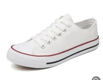 Новые мужские модные спортивные холщовые туфли мужские туфли для студентов однотонные туфли на плоской подошве мужские scarpe Uomo chaussure homme - Цвет: White Red