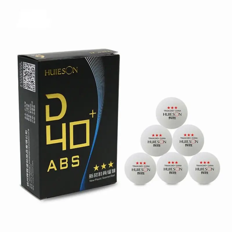 

6pcs 3 Star D40+mm New Material ABS No Smell Table Tennis Training Balls Ping Pong Balls long durability