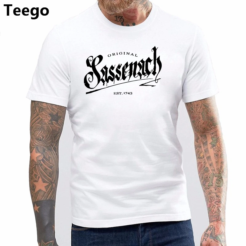 

New Brand-clothing T Shirts Mens Hip-hop Front Printed Outlander Official Sassenach Est 1743 Graphic Crewneck T-shirt