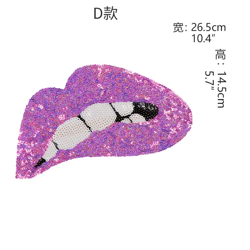 1 шт. блестящая нашивка Сексуальная Красная губная нашивка Железная на наклейках Красивая нашивка с изображением рта мультяшная большая аппликация ручной работы для одежды