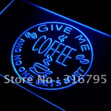 I058 дайте мне кофе и ни кто не повредит светодиодный неоновый знак Вкл/Выкл Переключатель 20+ цвета 5 размеров