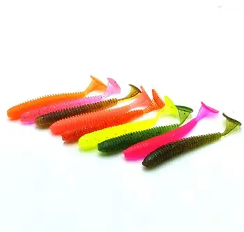 

10pcs Soft Fishing Lure Silicone Bait Shad 100mm 5g Swim bait Vivid Pike Bass Lure Artificial Bait Fishing Tackle