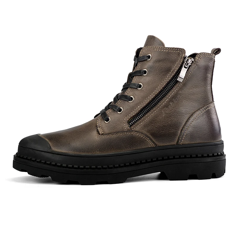 

Men Boots Genuine Leather Winter Boots Shoes Men,Plush Fur Warm Sonw Boots, Autumn And Winter Shoes Men HH-039