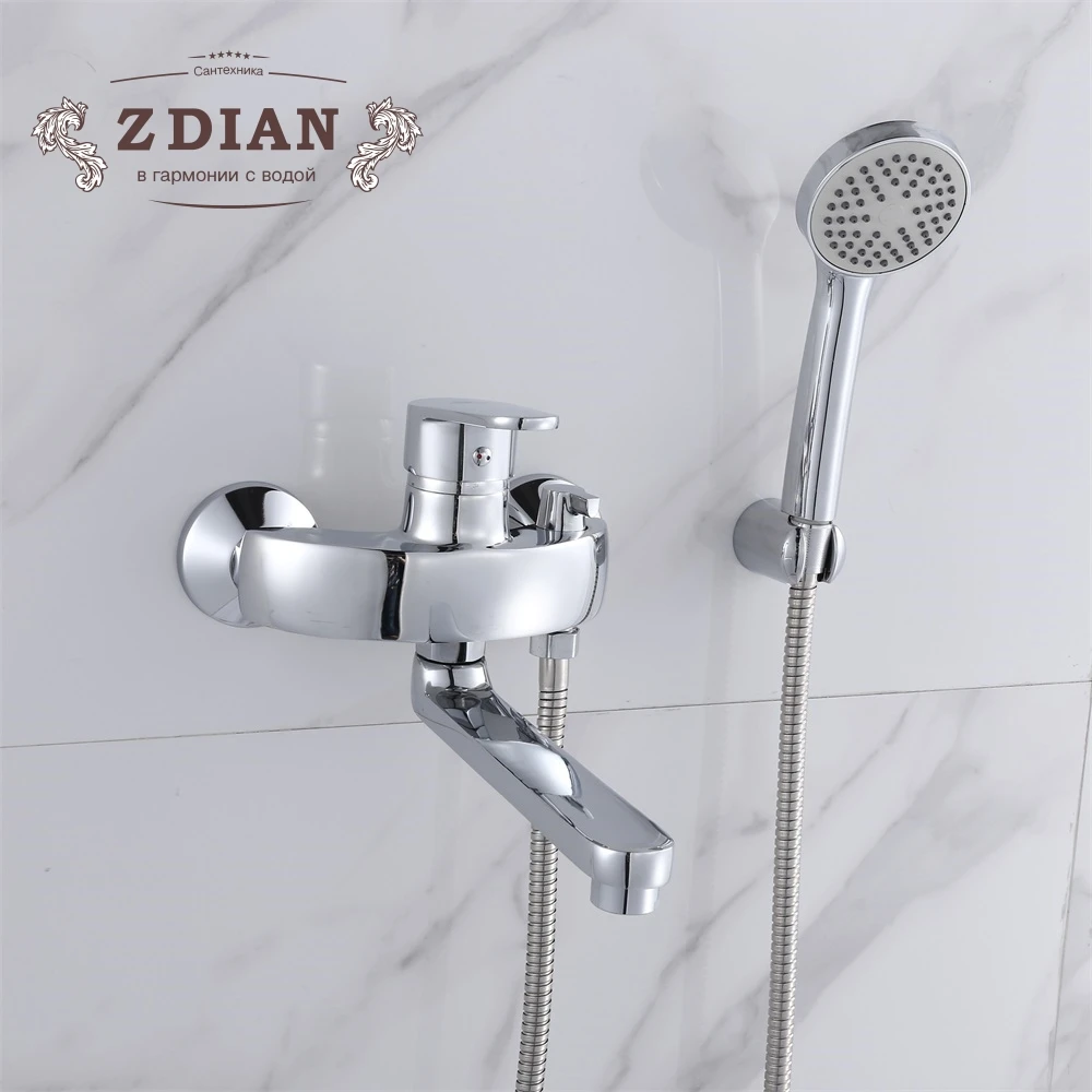

Bathtub Faucets Chrome Single Handle Hot and cold water tap 1 SET Set Bath Shower Tap Bathroom Shower Set Bathtub Faucet