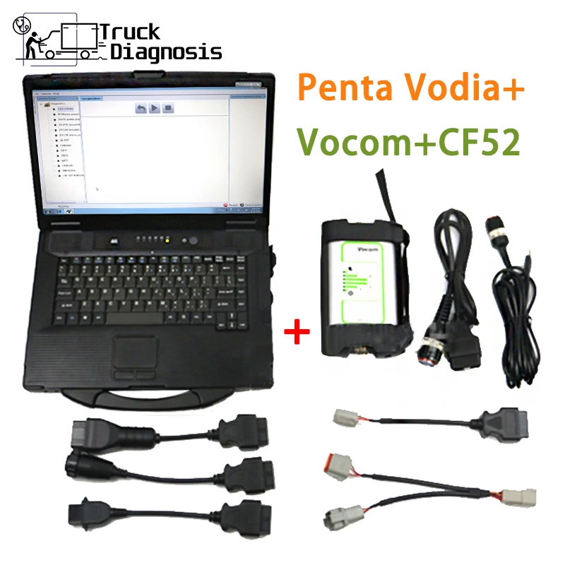 

For Volvo PENTA VODIA Diagnosis kit Marine Industrial engine VODIA5 DIAGNOSTIC Tool with volvo Vocom 88890300+CF52 laptop