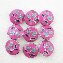 Дизайн роза красная эмаль цвет цветок 18 мм оснастки кнопки для кнопку оснастки ювелирные изделия