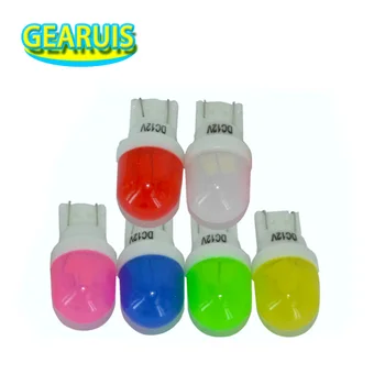 

100X new T10 Ceramic Car Bulb 2 SMD 5630 White Blue Red Green Yellow 12V DC W5W Wedge Side License Light Lamp Car Light Source