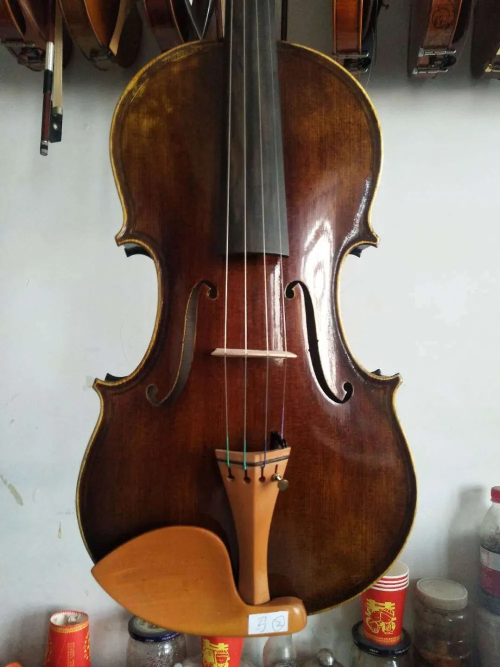 Master 16 &quotViola модель Маджини nice задняя Дека из огненного клена and size ручная работа No2