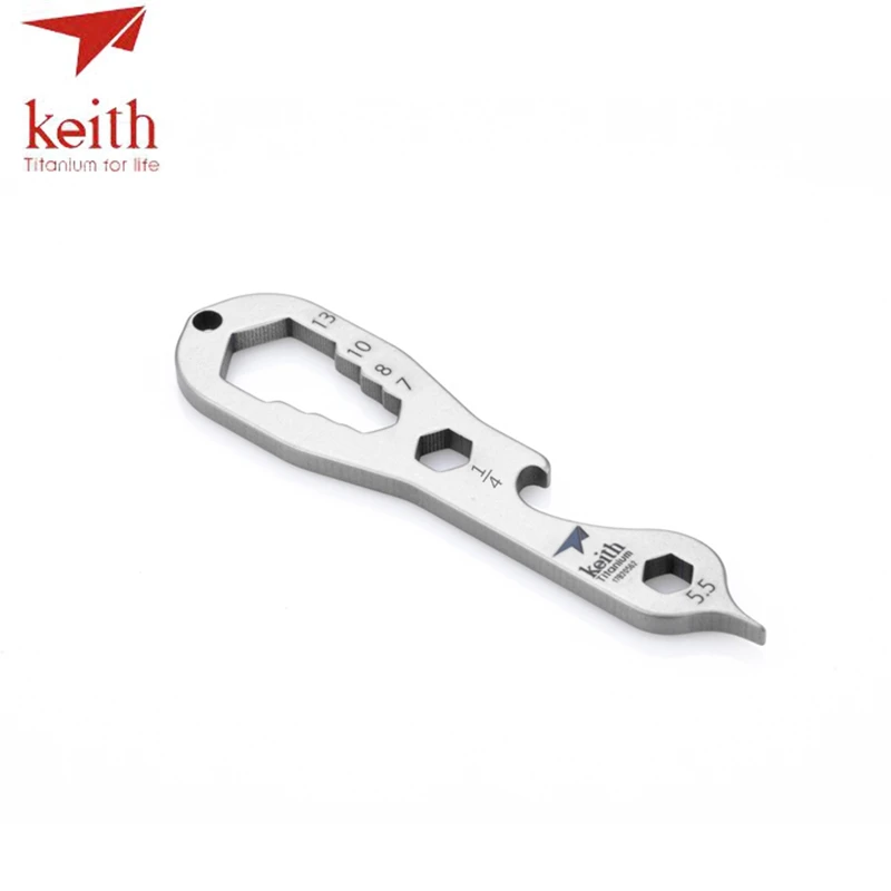 Keith Pure Titanium Hex Wrench Bottle Opener Spanner Portable Camping Hiking Multifunctional EDC Tool